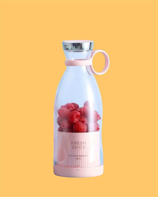Electric portable mini juicer bottle with 3 stainless steel blades for smoothies and shakes
