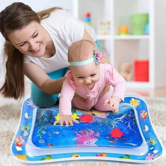 Baby Water Play Mat with colorful floating toys for infants